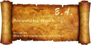 Borovszky Anett névjegykártya